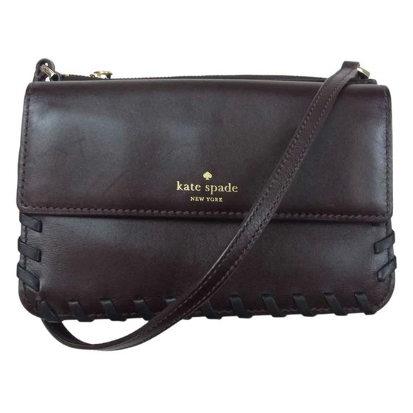 kate spade Handbags - kate spade Dark Brown Leather Whipstitch Crossbody Bag